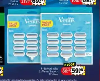 Kruidvat 2 x venus smooth 12 stuks aanbieding
