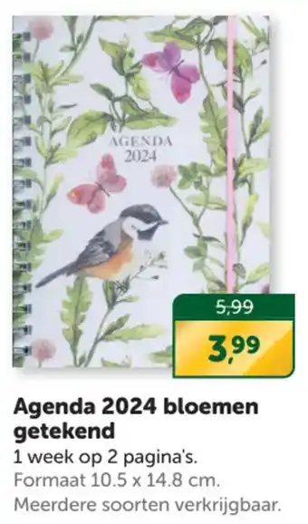 Boekenvoordeel Agenda 2024 bloemen getekend aanbieding