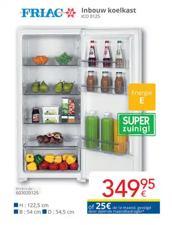 Eldi Inbouw koelkast aanbieding