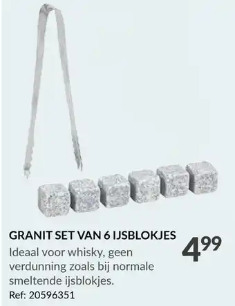 GRANIT SET VAN 6 IJSBLOKJES