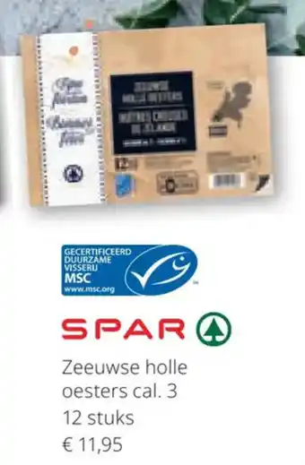 Spar Colruyt Zeeuwse holle oesters cal. 3 12 stuks aanbieding