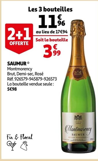 Saumur Montmorency Brut Demi Sec Rose Promotie Bij Auchan