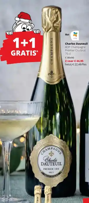 Spar Colruyt Charles Dauteuil AOP Champagne Premier Cru brut 75 cl aanbieding