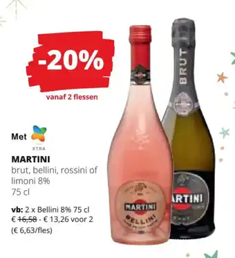 MARTINI brut, bellini, rossini of limoni 8% 75 cl