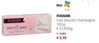 Spar Colruyt FOSSIER roze biscuits champagne 100g aanbieding