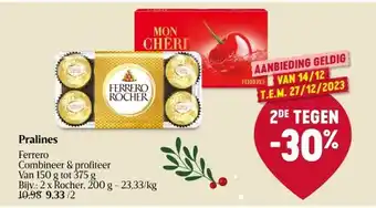 Delhaize Pralines aanbieding