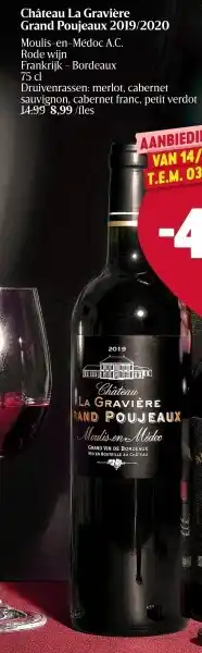 Delhaize Château la gravière grand poujeaux 2019/2020 aanbieding