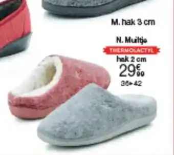 Damart Muiltje THERMOLACTYL hak 2 cm aanbieding