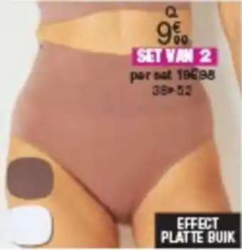 Damart SET VAN 2 NAADLOZE SLIPS MET HOGE TAILLE aanbieding