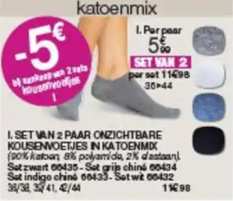 Damart SET VAN 2 PAAR ONZICHTBARE KOUSENVOETJES IN KATOENMIX aanbieding