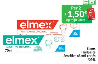 Intermarché Elmex Tandpasta Sensitive of anti-cariës 75ML aanbieding