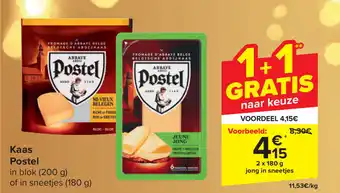 Carrefour Kaas Postel 2 x 180g aanbieding