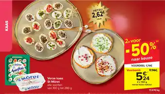 Carrefour Verse kaas St Môret 2 x 150g aanbieding