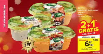 Gamma salades en plant-based Delio 3 x 200g