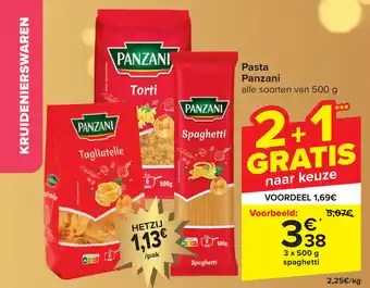 Carrefour Pasta Panzani 3 x 500g aanbieding