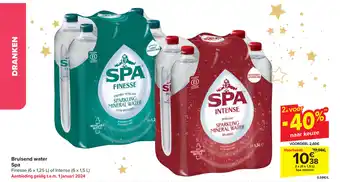 Carrefour Bruisend water Spa 2 x (6 x 1,5L) aanbieding