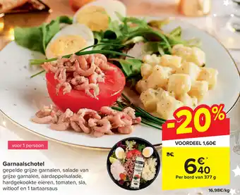 Carrefour Garnaalschotel Per bord van 377 g aanbieding