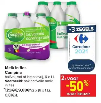 Melk in fles Campina 6x1L