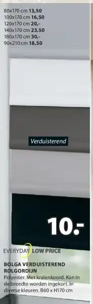 Jysk Bolga verduisterend rolgordijn aanbieding