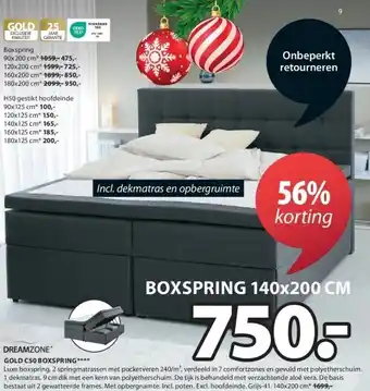 Jysk Gold c50 boxspring aanbieding
