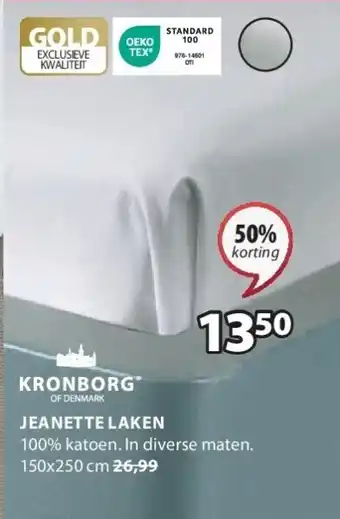 Jysk Jeanette laken aanbieding