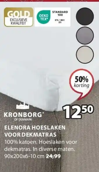 Jysk Elenora hoeslaken voor dekmatras aanbieding