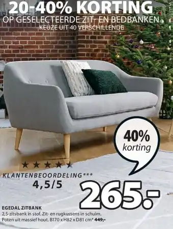 Jysk Egedal zitbank aanbieding