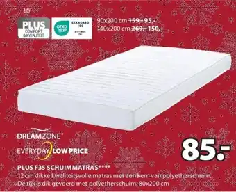 Jysk Plus f35 schuimmatras aanbieding