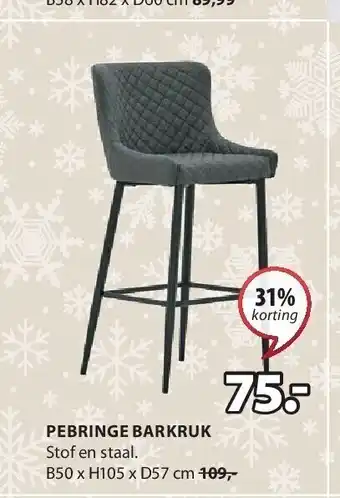 Jysk Pebringe barkruk aanbieding