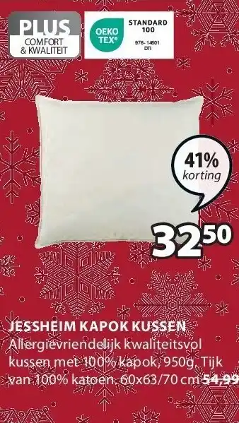 Jysk Jessheim kapok kussen aanbieding