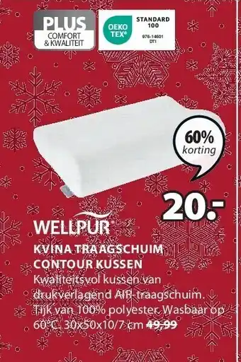 Jysk Kvina traagschuim contour kussen aanbieding