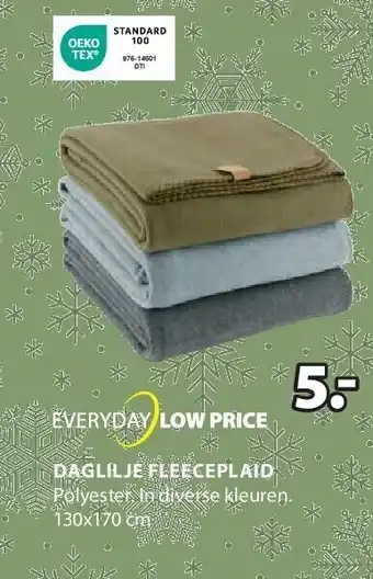 Jysk Daglilje fleeceplaid aanbieding