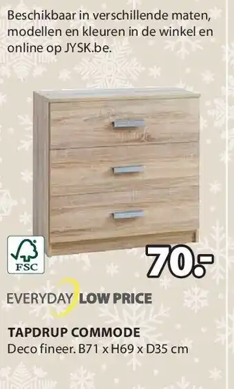 Jysk Tapdrup commode aanbieding