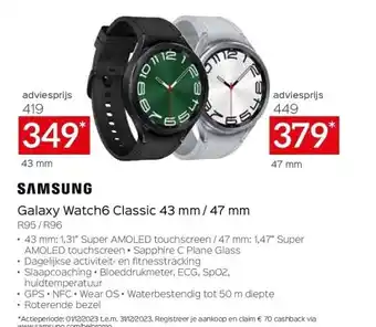 Samsung galaxy watch6 classic 43 mm / 47 mm