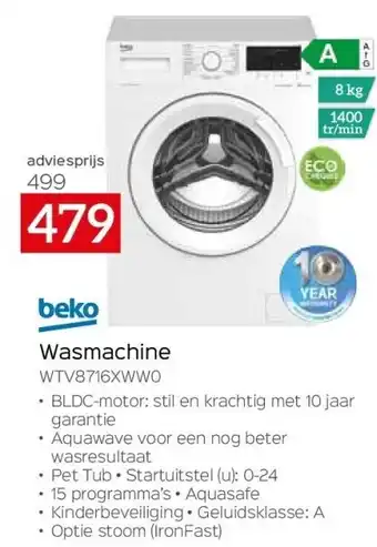 Selexion Wasmachine wtv8716xww0 aanbieding