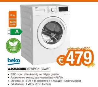 Expert Wasmachine bewtv8716xww0 aanbieding