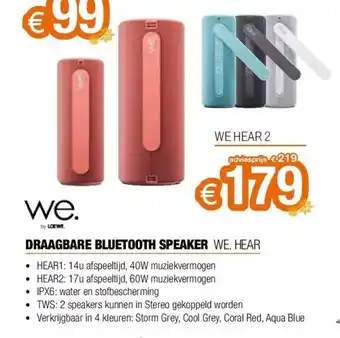 Expert Draagbare bluetooth speaker we. hear we hear 2 aanbieding