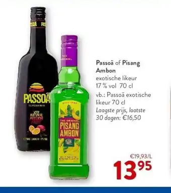 Passoã of pisang ambon exotische likeur 17 % vol 70 cl
