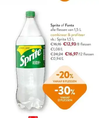 Sprite of fanta alle flessen van 1,5 l