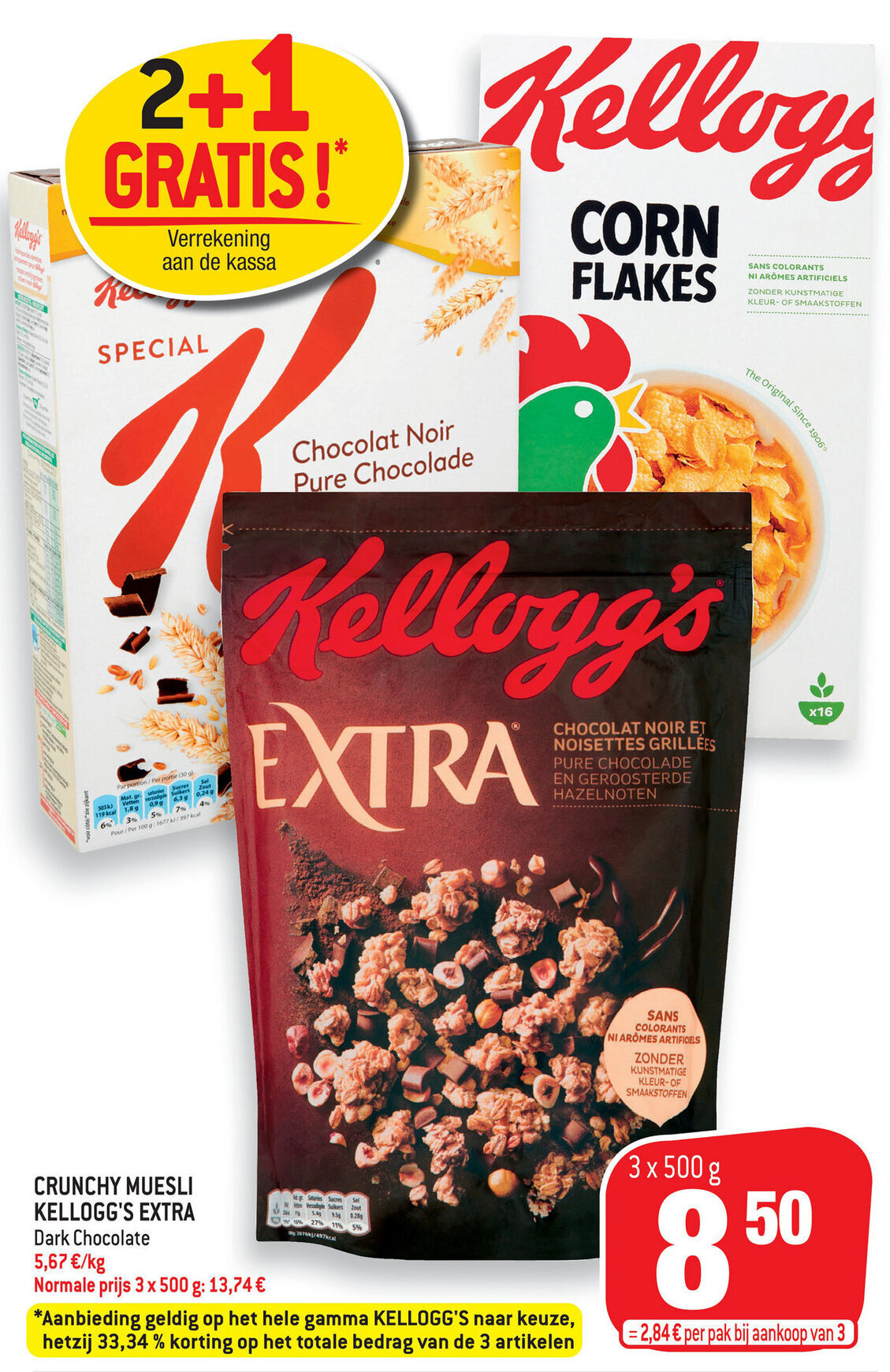 Crunchy muesli kellogg's extra promotie bij Match