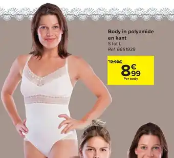 Hyper Carrefour Body in polyamide en kant s tot l aanbieding