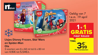 Ijsjes disney frozen star wars en spider-man ola