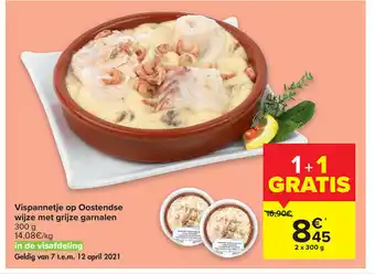 Carrefour Market Vispannetje op oostendse wijze met grijze garnalen aanbieding