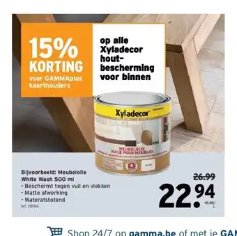 GAMMA Bijvoorbeeld: meubelolie white wash 500 ml aanbieding