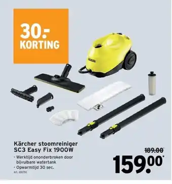 GAMMA Kärcher stoomreiniger sc3 easy fix 1900w aanbieding