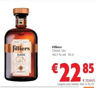 Colruyt Filliers Classic Gin 40,7 % vol 70 cl aanbieding