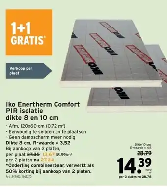 GAMMA Iko enertherm comfort pir isolatie dikte 8 en 10 cm aanbieding