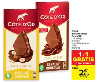 Carrefour Market Tablet melkchocolade côte d'or aanbieding