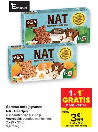 Carrefour Market Gamma ontbijtgranen NAT Beertjes aanbieding