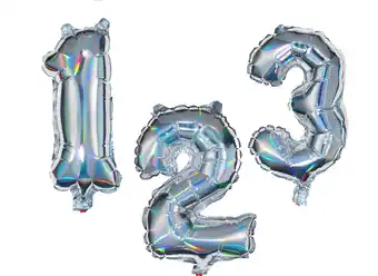 HEMA Hema folieballon cijfers 0-9 holografisch zilver (zilver) aanbieding